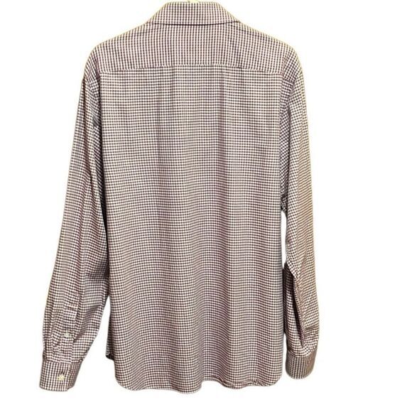 Michael Kors mens shirt Size L slim fit 100% cotton checkered button long sleeve - Picture 6 of 8